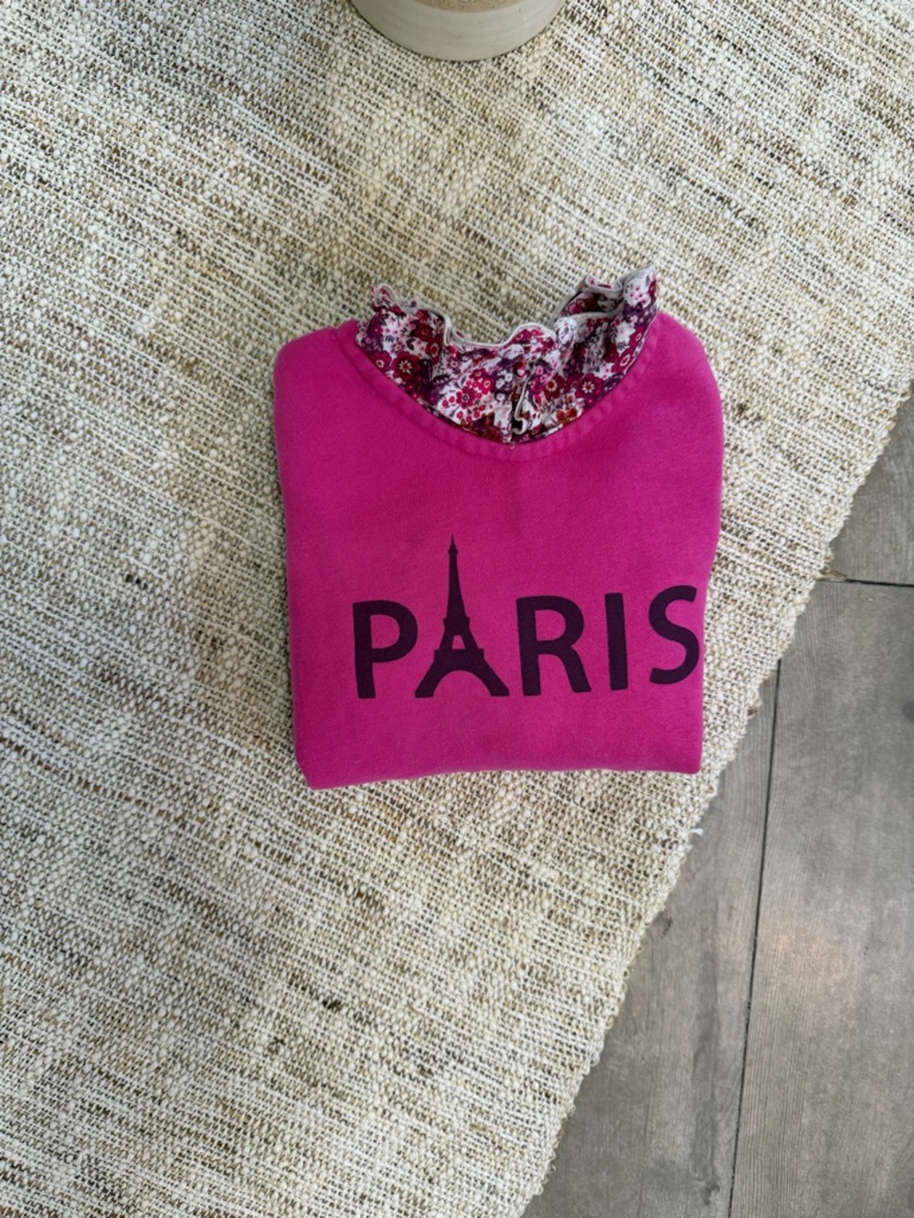 Garanimals Hot Pink Paris Pullover with Floral Ruffle Collar Little Girl Sz 5 - Picture 3 of 16